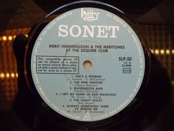 Merit Hemmingson & The Meritones : At The Esquire Club, Discotheque Dance A Go Go (LP, Album)