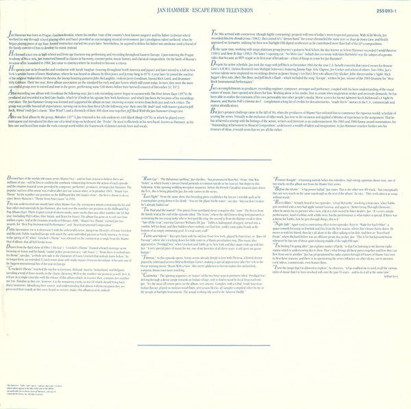 Jan Hammer : Escape From Television (LP, Album)