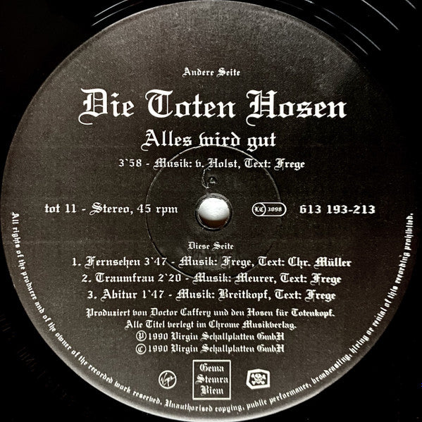 Die Toten Hosen : Alles Wird Gut (12")