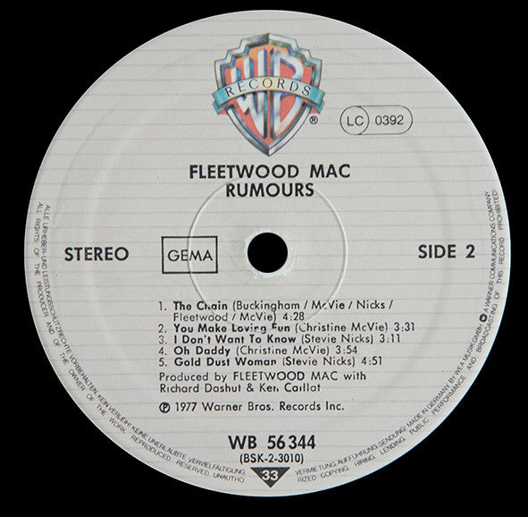 Fleetwood Mac : Rumours (LP, Album, RE, Tex)