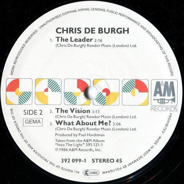 Chris de Burgh : Fire On The Water (12")