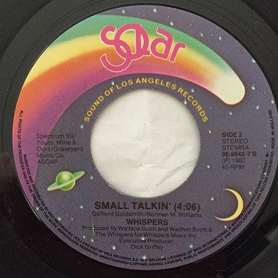 The Whispers : Tonight (7", Single)