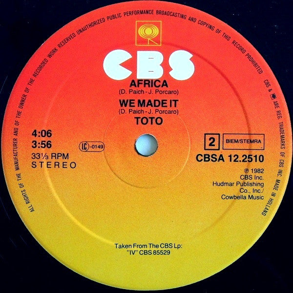 Toto : Africa (12", Maxi)