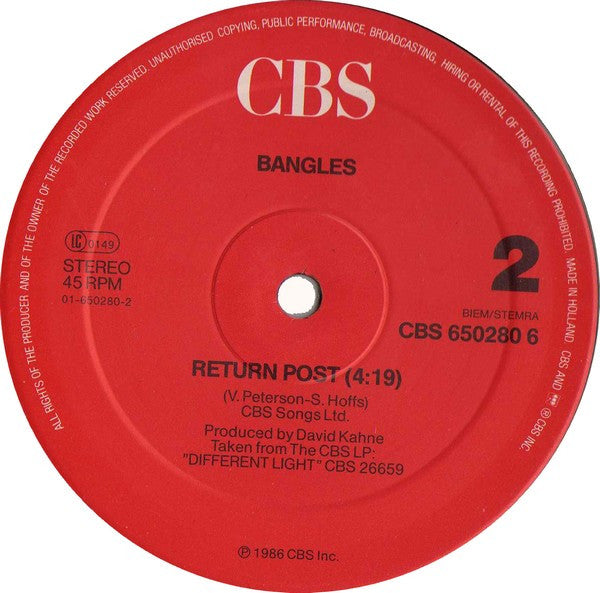 Bangles : Walking Down Your Street (12", Maxi)