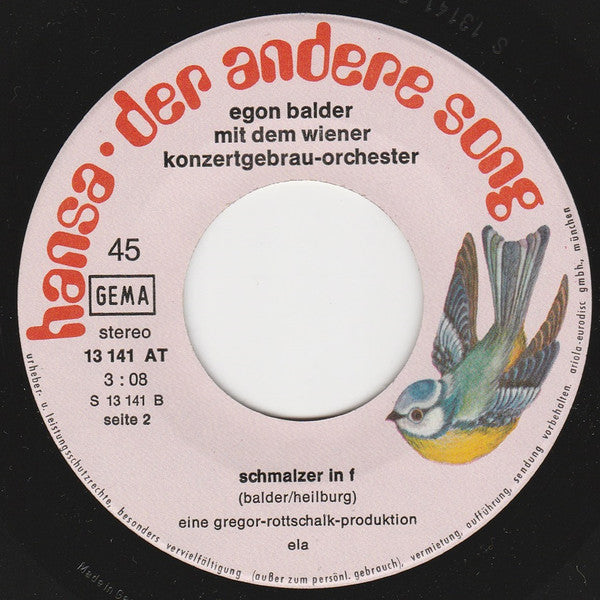 Hugo Egon Balder : Maskenball Im Hochgebirge / Schmalzer In F (7", Single)