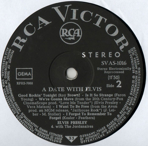 Elvis Presley : A Date With Elvis (LP, Comp, RE, Exp)