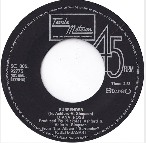 Diana Ross : I'm Still Waiting / Surrender (7", Single, Ora)