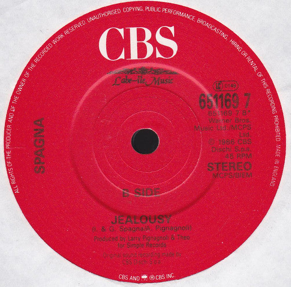 Spagna* : Easy Lady (7", Single, RE)