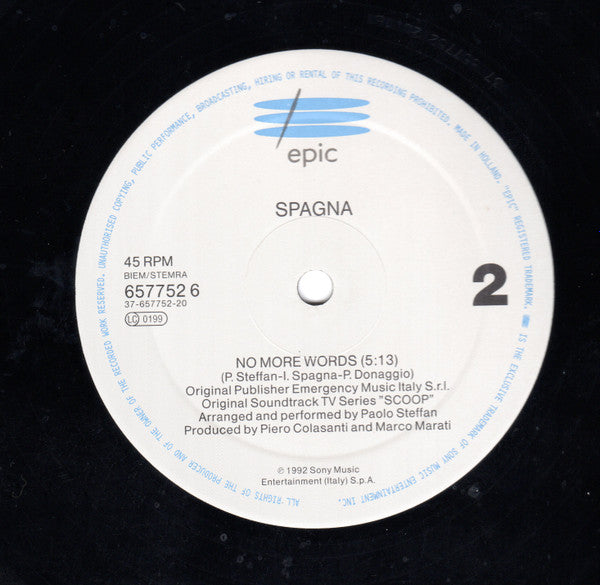 Spagna* : No Way Out / No More Words (12", Maxi)