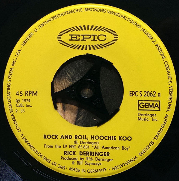 Rick Derringer : Rock And Roll, Hoochie Koo (7", Single)