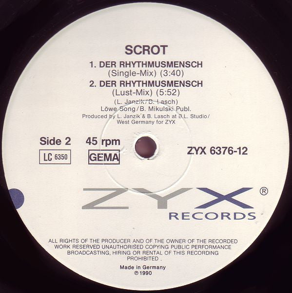 Scrot : Der Rhythmusmensch (12")
