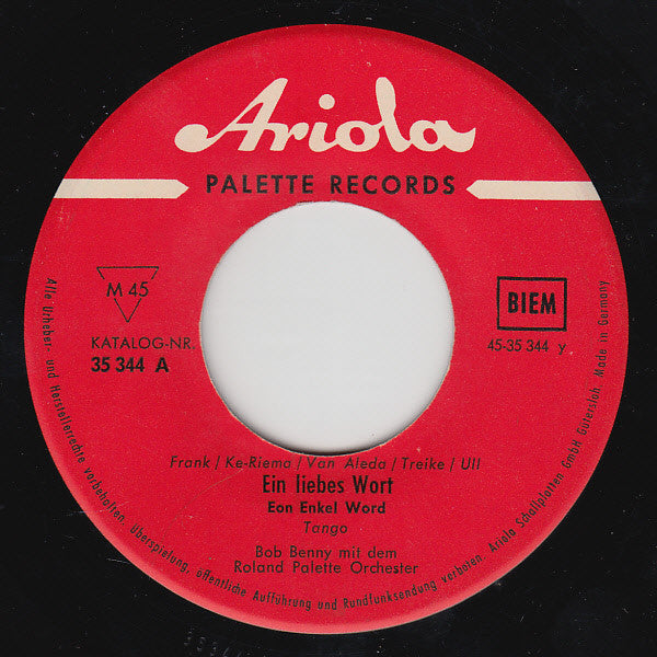 Bob Benny : Niemals Zuvor (7", Single)