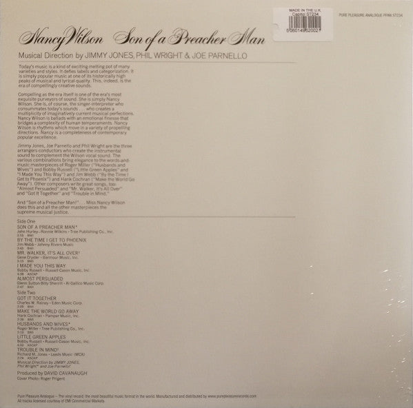 Nancy Wilson : Son Of A Preacher Man (LP, Album, RE)