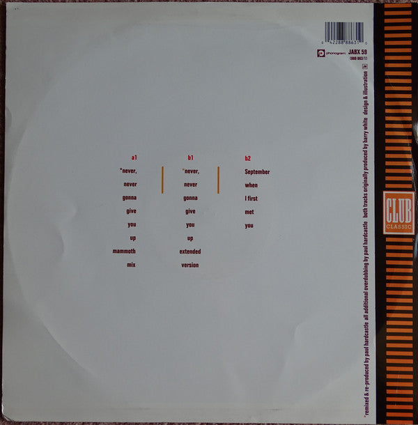 Barry White : Never, Never Gonna Give You Up (Paul Hardcastle Remix) (12")