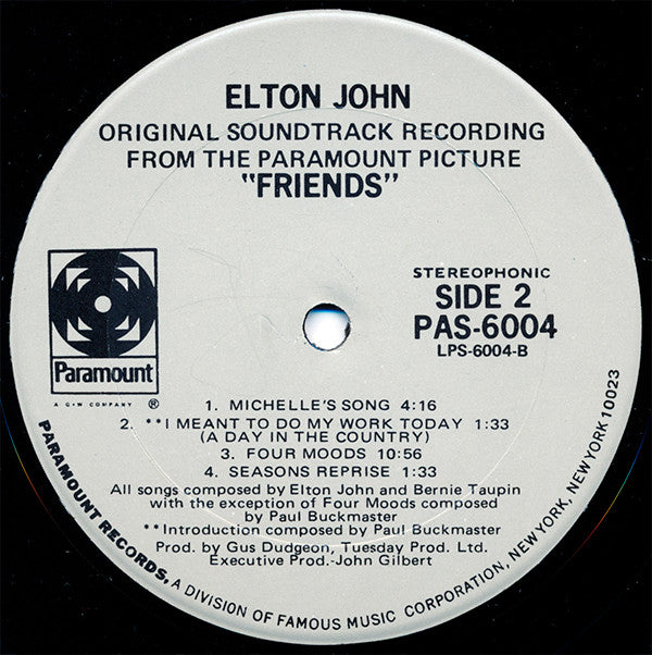 Elton John : Friends (LP, Album, RE)