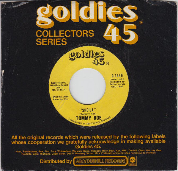 Tommy Roe : Sheila / Sweet Pea (7", Ter)