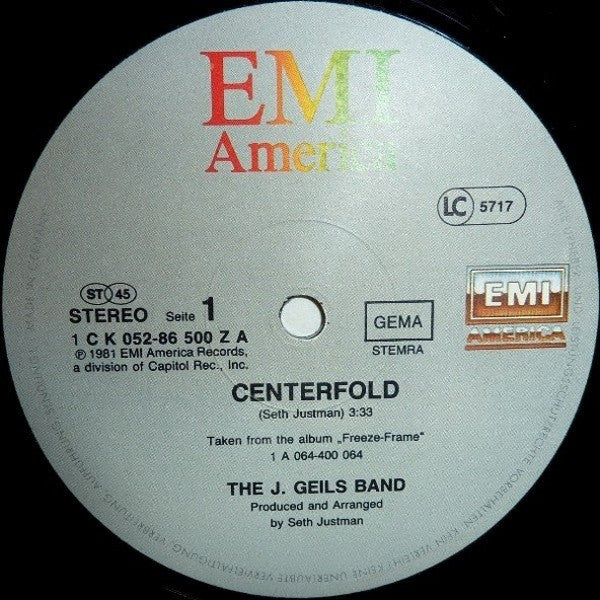 The J. Geils Band : Centerfold (12", Maxi)
