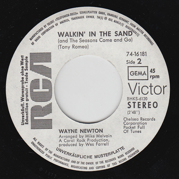Wayne Newton : Daddy Don't You Walk So Fast (7", Single, Promo)