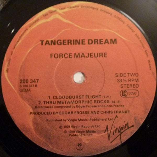 Tangerine Dream : Force Majeure (LP, Album, Tex)