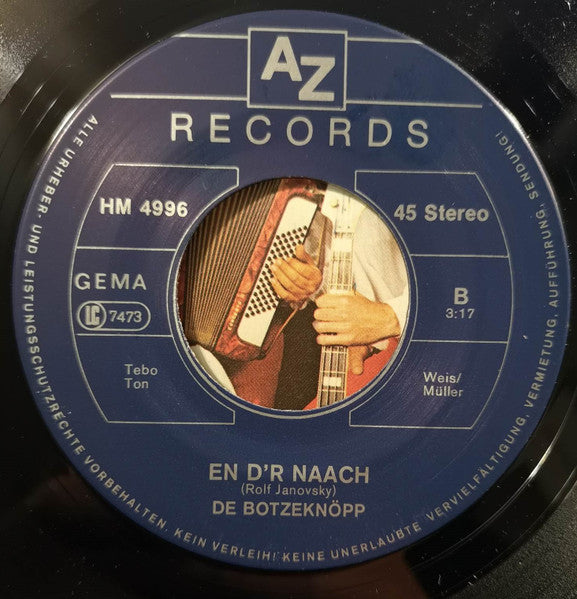 De Botzeknöpp : Daach För Daach (7", Single)