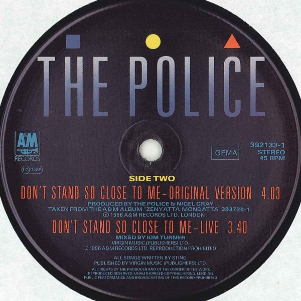 The Police : Don't Stand So Close To Me '86 (12", Single)