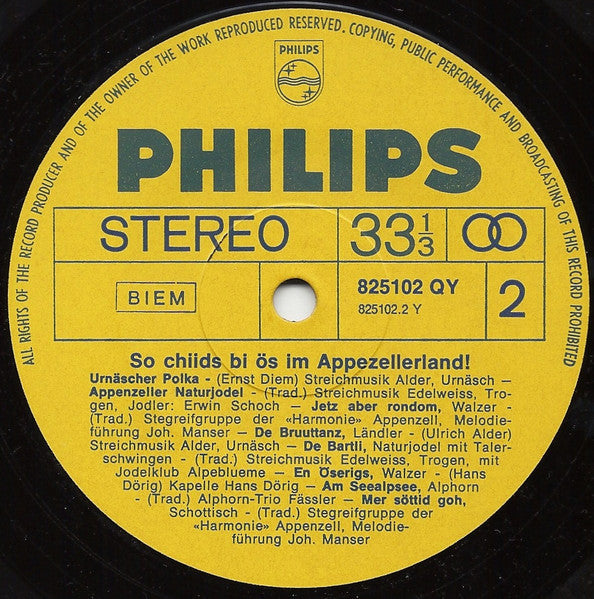 Various : Appenzeller Klänge - So Chiids Bi Ös Im Appezellerland! (LP)