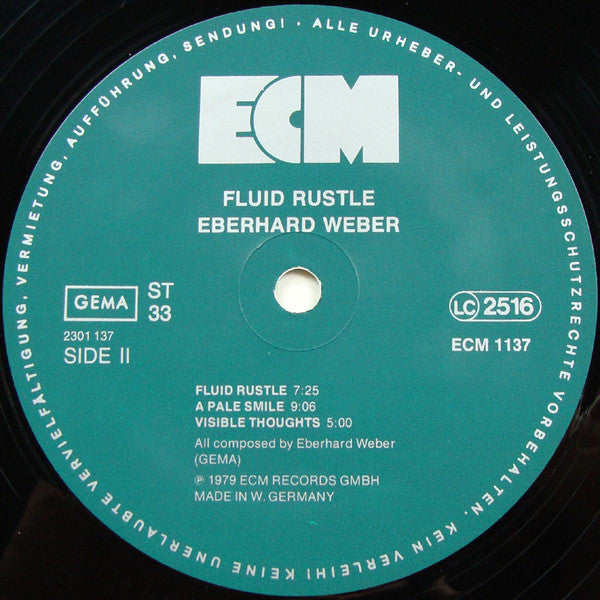 Eberhard Weber : Fluid Rustle (LP, Album)