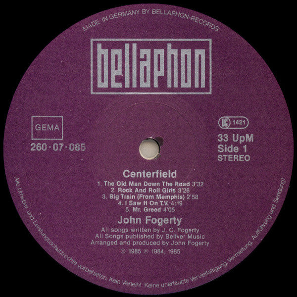 John Fogerty : Centerfield (LP, Album)