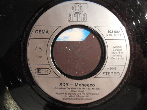 Sky (4) : Meheeco / Toccata (7", Single, Promo, Gat)