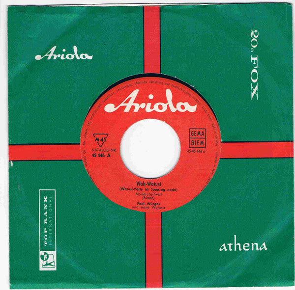 Paul Würges Und Seine Watusis* : Wah-Watusi (7", Single)