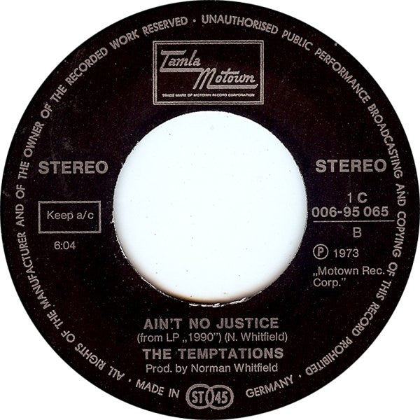 Temptations* : Let Your Hair Down (7", Single)
