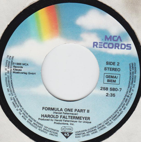 Harold Faltermeyer : Formula One (7", Single)
