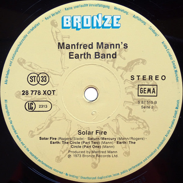Manfred Mann's Earth Band : Solar Fire (LP, Album, RE)