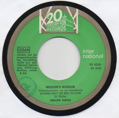 Nelson Riddle : Batman Theme (7")