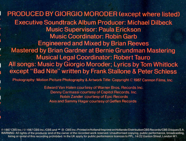 Various : Over The Top (Original Motion Picture Soundtrack) (LP, Album)