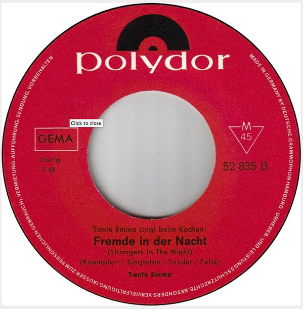 Tante Emma : Tante Emma Singt Beim Kochen: Marmor, Stein Und Eisen Bricht (7", Single)