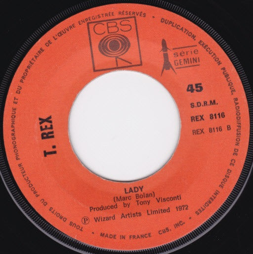 T•Rex* : Metal Guru / Lady (7", Single)
