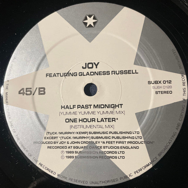 Joy (10) Featuring Gladness Russell : Half Past Midnight (12")
