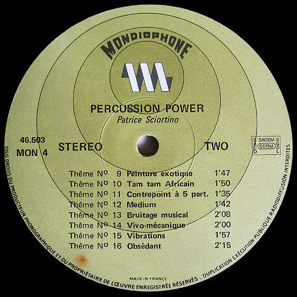 Patrice Sciortino : Percussion Power (LP)
