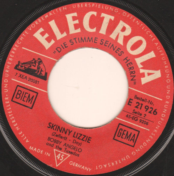 Bobby Angelo & The Tuxedos : Baby Sittin' / Skinny Lizzie (7", Single)
