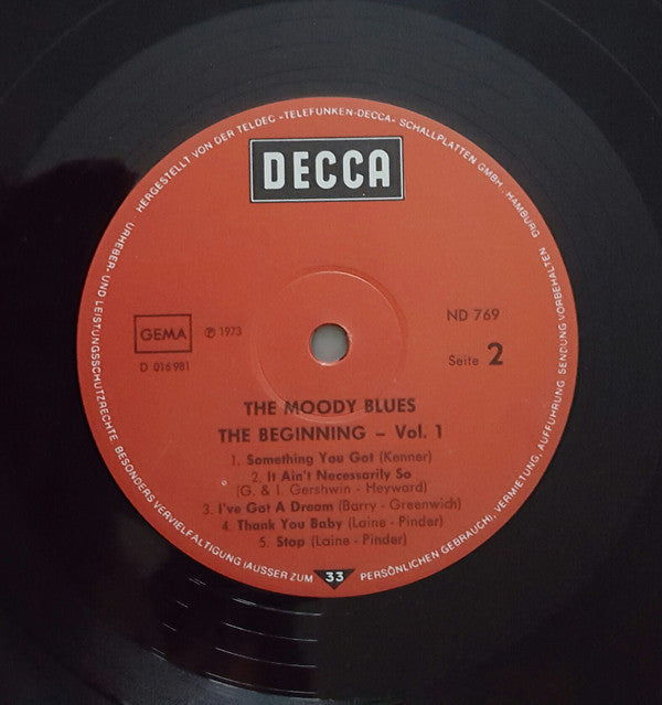 The Moody Blues : The Beginning Vol. 1 (LP, Comp, RE)