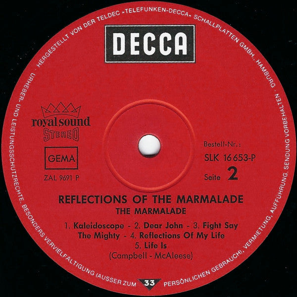 The Marmalade : Reflections Of The Marmalade (LP, Album)