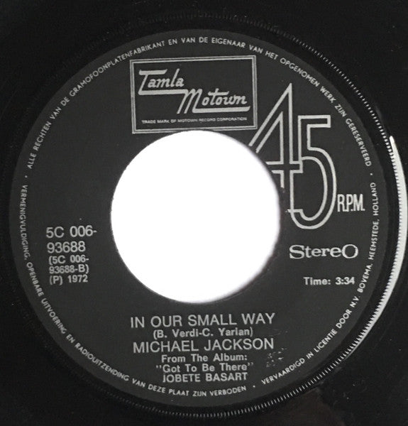 Michael Jackson : Ain't No Sunshine (7", Single, Blu)