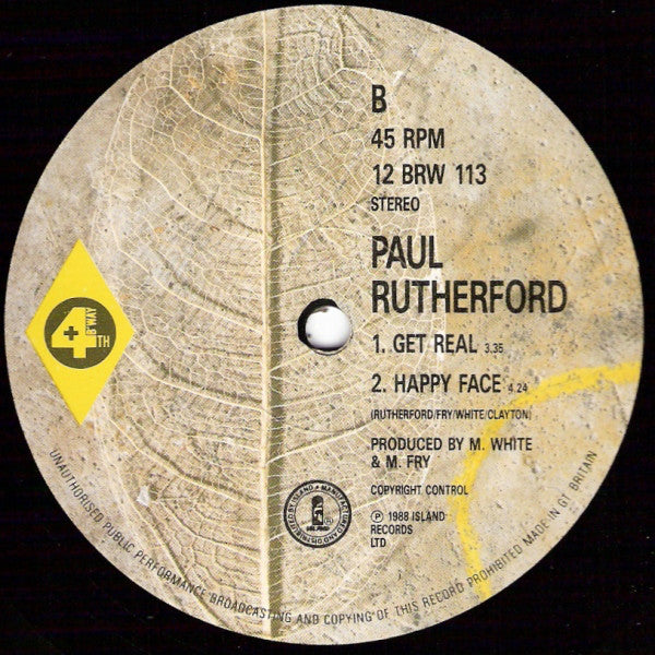 Paul Rutherford : Get Real (12", Single)