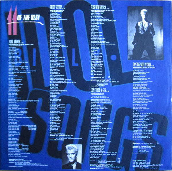 Billy Idol : Billy Idol Songs (11 Of The Best) (LP, Comp)