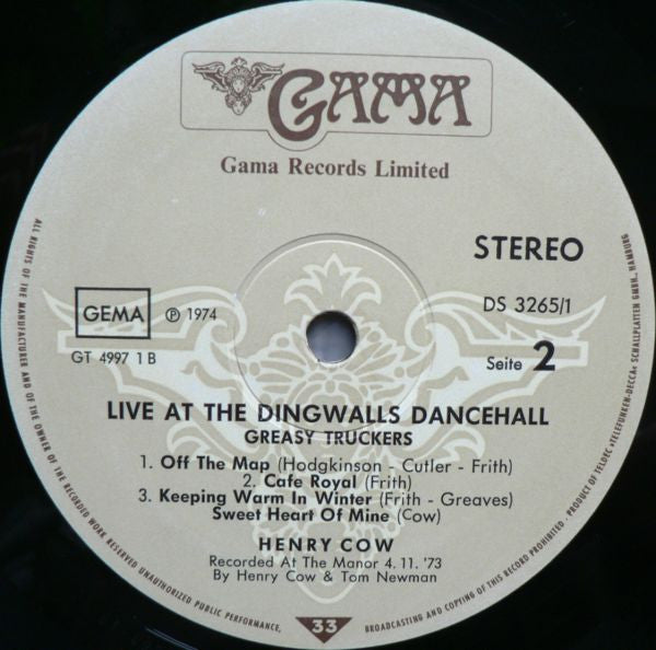 Various : Greasy Truckers Live At Dingwalls Dance Hall (2xLP, Album)