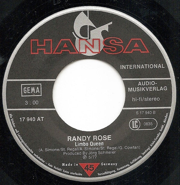 Randy Rose* : Excuse Me Miss Bikini (I Beg Your Pardon) (7", Single)
