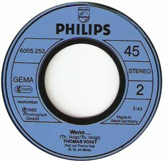 Thomas Voigt : Ich Bin Die Tücke (7", Single)