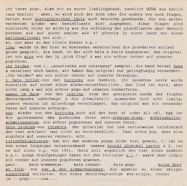 Die Ärezte* : 1, 2, 3, 4 - Bullenstaat! (7", EP)