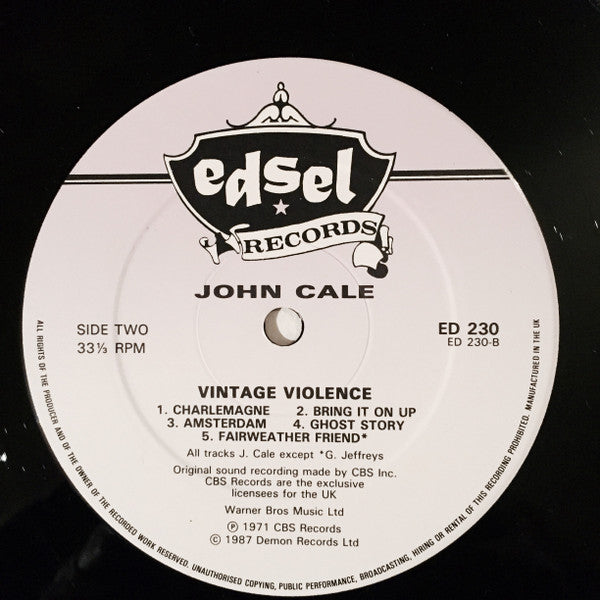 John Cale : Vintage Violence (LP, Album, RE)